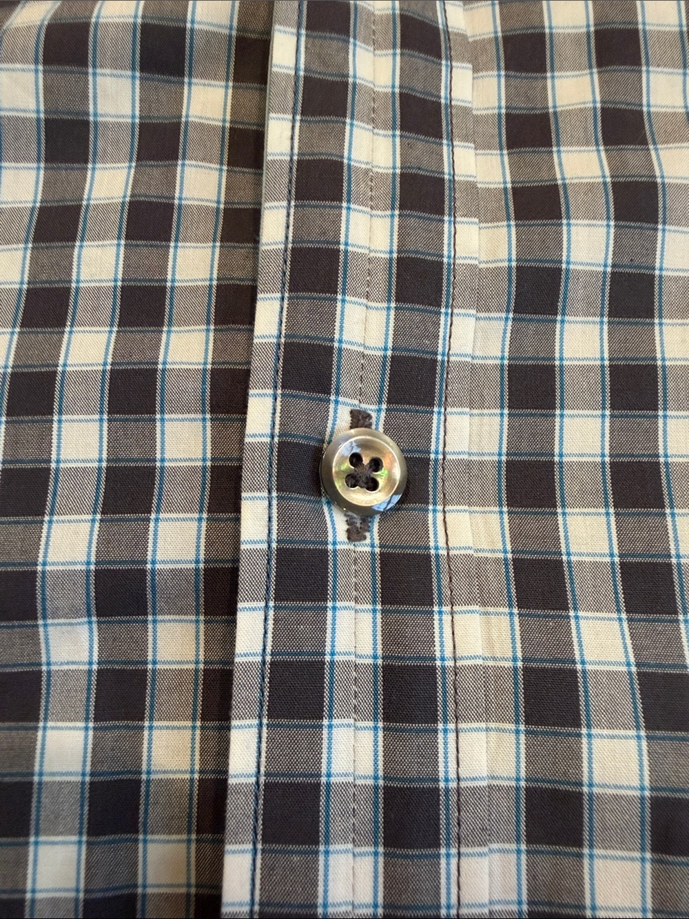 7 Diamonds Blue and White Gingham Button-Down Shirt - Picture 3 of 7